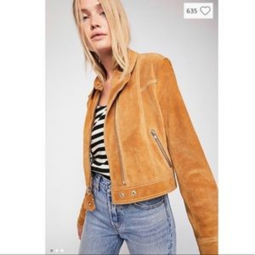 Free People suede leather moto jacket